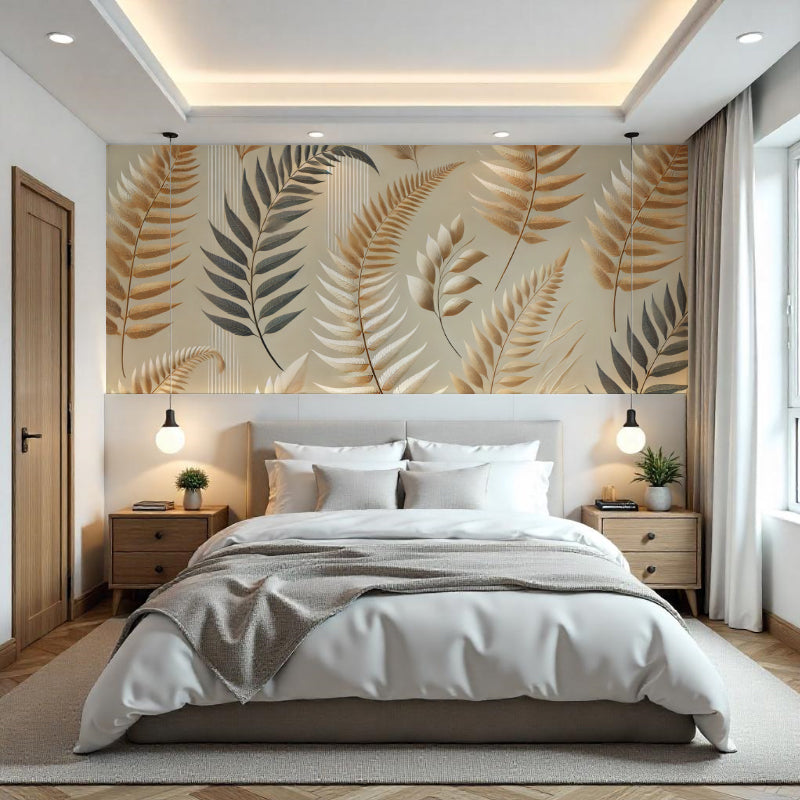 Floral & Leaf Printed Accent Wall