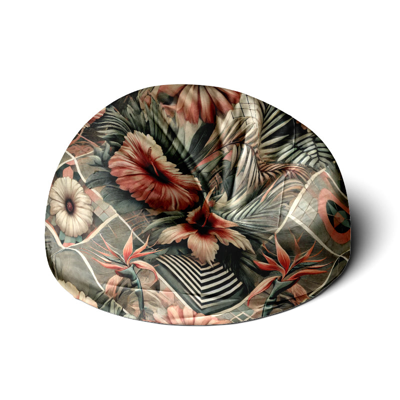 Bean Bag with Floral & Leaf Prints - 28" Relaxation Seat