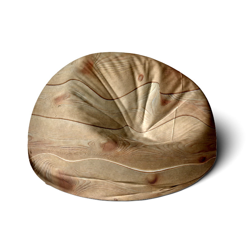 Bean Bag with Wood & Brick Wall Textured Prints - Rustic 28" Comfort
