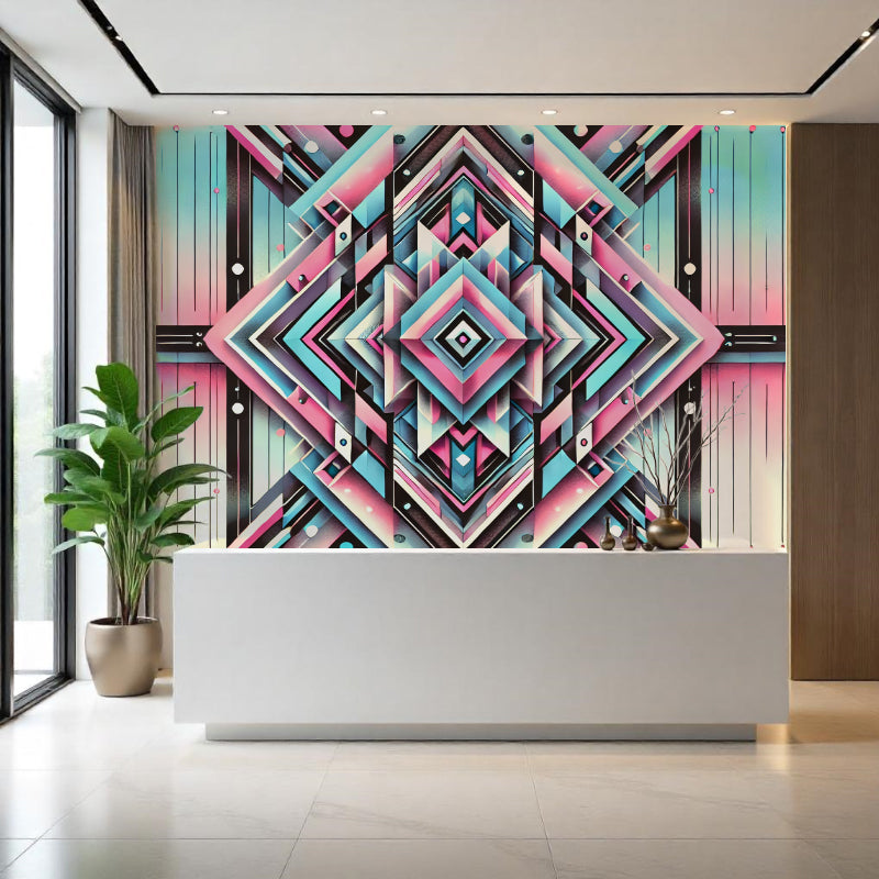 Symmetrical Geometric Accent Wall Prints