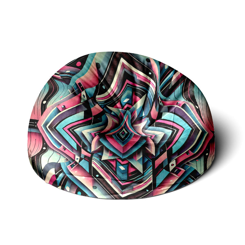 Bean Bag with Symmetrical Geometric Prints - Modern 28" Seating