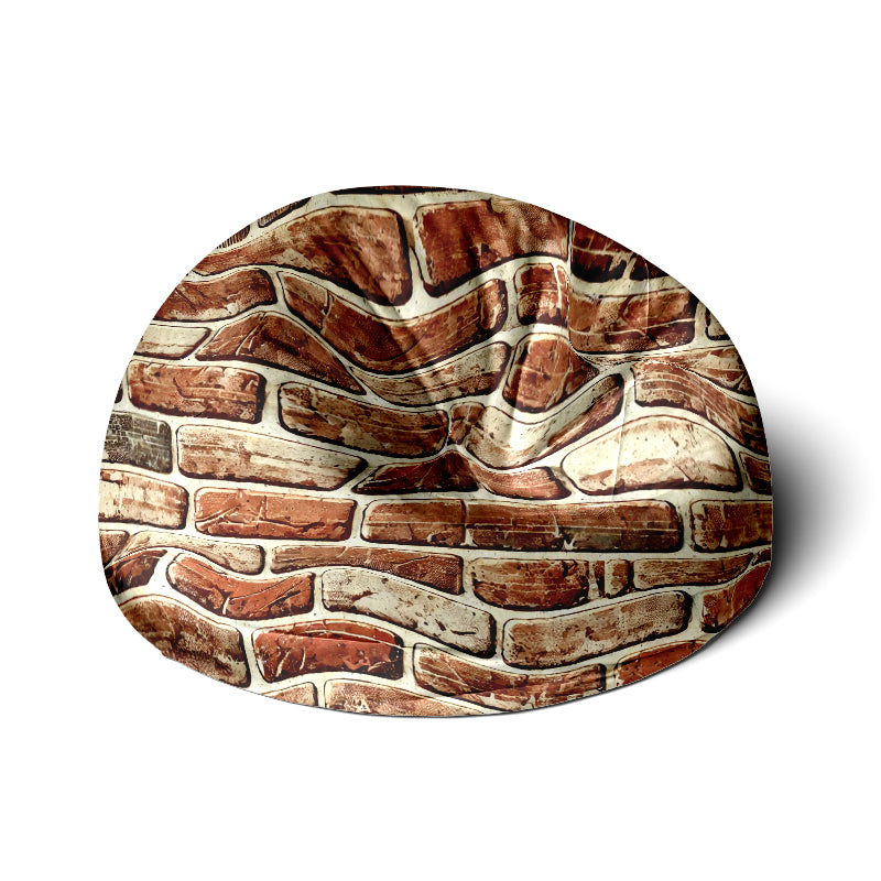 Bean Bag with Wood & Brick Wall Textured Prints - Rustic 28" Comfort