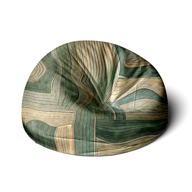 Bean Bag with Wood & Brick Wall Textured Prints - Rustic 28" Comfort