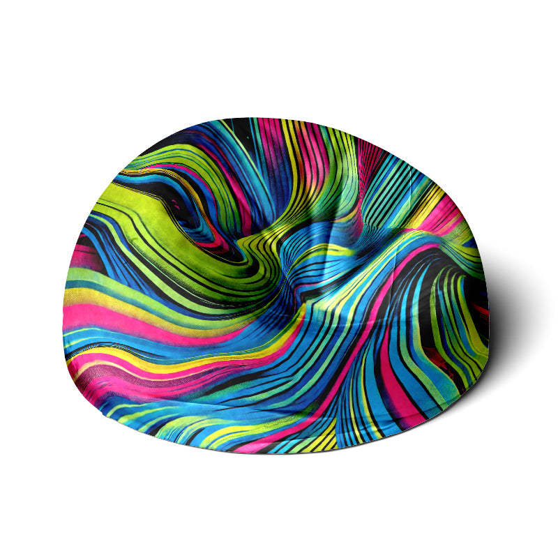 Abstract Bean Bag with Brush Strokes & Color Splash - 28" Seating Comfort