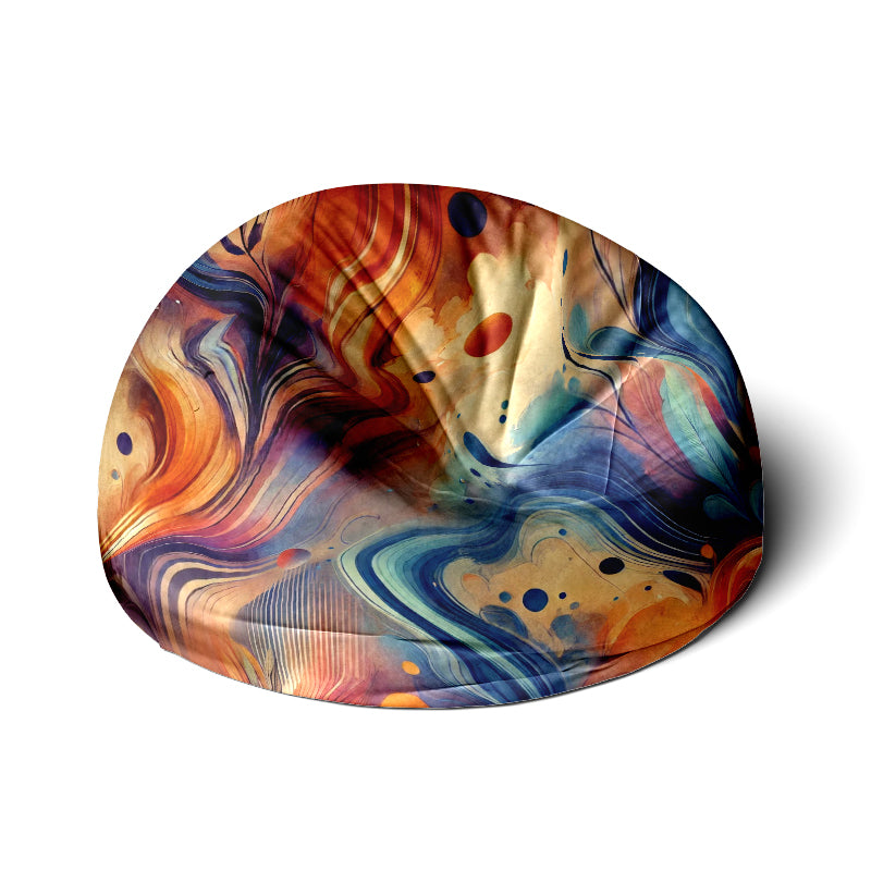 Abstract Bean Bag with Brush Strokes & Color Splash - 28" Seating Comfort