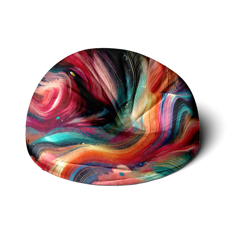 Abstract Bean Bag with Brush Strokes & Color Splash - 28" Seating Comfort