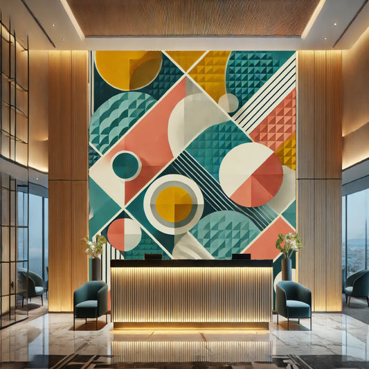 Symmetrical Geometric Accent Wall Prints